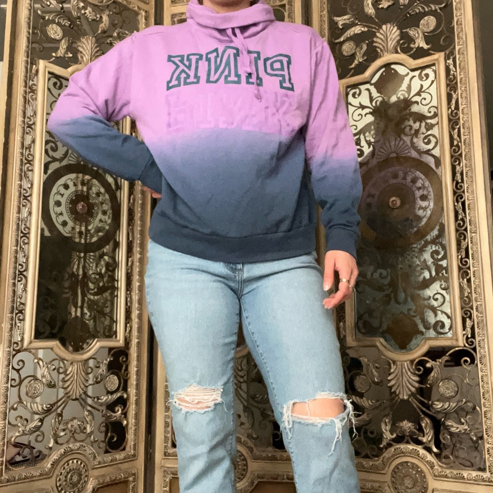 PINK Victoria's Secret Ombre Pullover Hoodie in Lavender to Navy